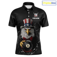 Load image into Gallery viewer, Red Dripping Patriotic Funny Eagle 8 Ball Men Billiard Pool Shirt Personalized Billiard Team Jerseys NYN2772