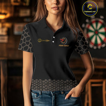 Load image into Gallery viewer, Dark Brown Cobra &amp; Dart Arrow Women's Darts Shirt - Custom Name For Darts Jersey NYN0443