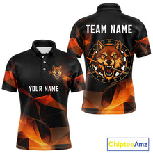 Load image into Gallery viewer, Orange Abstract Pattern Custom Wolf Dartboard Dart Shirt For Men, Dart Jerseys NYN0099