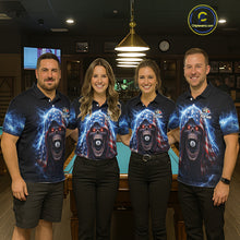 Load image into Gallery viewer, US Flag Thunder Grim Reaper 8 Ball 9 Ball Pool Women Billiard Shirt Custom Patriotic Billiard Apparel NYN2636