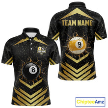 Load image into Gallery viewer, Orange Grunge Grim Reaper Billiard Ball Pool Custom Men Billiard Shirts, Billiard Team Jerseys NYN3020