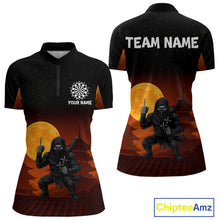 Load image into Gallery viewer, Full Moon Ninja &amp; Dart Arrows Women's Darts Shirt - Custom Name For Darts Jersey NYN0472