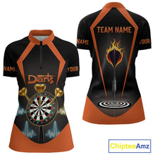 Load image into Gallery viewer, Heartbeat And Dartboard Custom Darts Quarter-Zip Shirt For Women - Darts Team Jersey NYN0724