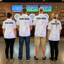 Load image into Gallery viewer, Personalized Pink-Purple Holographic Dartboard Men Darts Polo &amp; 1/4-Zip Shirts Dart Team Jerseys NYN2813