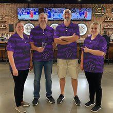 Load image into Gallery viewer, Custom Purple Grunge Wolf Torn Dartboard Men Darts Quarter-Zip Shirt Wolf Dart League Jerseys NYN2167