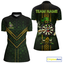 Load image into Gallery viewer, Funny Smoking Dartboard St Patrick's Day Darts Quarter-Zip Shirt For Women Custom Dart League Shirt NYN2656