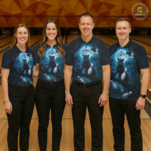 Load image into Gallery viewer, Horror panther blue moon bowling team shirts custom tournament bowling jerseys