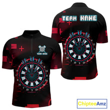 Load image into Gallery viewer, Custom Black Purple Flames Wolf Dartboard Dart Men Quarter-Zip Shirt Outfits Dart Jerseys NYN1620