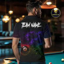 Load image into Gallery viewer, Horror Wolfs Colorful Flames Smoke Pool 8 Ball Men Billiard Shirt Custom Ball Billiard Team Attire NYN2664
