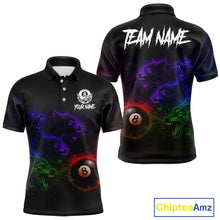 Load image into Gallery viewer, Horror Wolfs Colorful Flames Smoke Pool 8 Ball Men Billiard Shirt Custom Ball Billiard Team Attire NYN2664