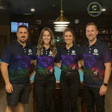 Load image into Gallery viewer, Horror Wolfs Colorful Flames Smoke Pool 8 Ball Women Billiard Shirt Custom Ball Billiard Team Attire NYN2664