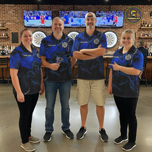 Load image into Gallery viewer, Personalized Blue Smoking Funny Dinosaurs Mens Darts Shirt Custom Grunge Outfits Dart Jerseys NYN3204