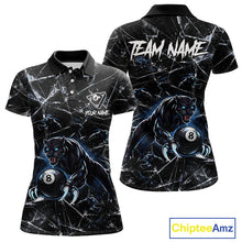 Load image into Gallery viewer, Multi-Panther Funny Glass Crack 8 Ball Pool Polo &amp; 1/4-Zip Team Shirt For Women Custom Billiards Ball Apparel NYN2464