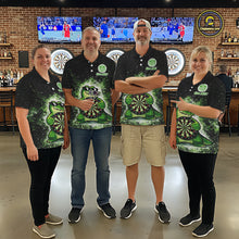 Load image into Gallery viewer, White And Green Funny Crocodile Hold Dartboard Dart Polo Shirts For Men Custom Dart Team Shirts NYN2675