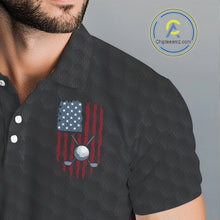 Load image into Gallery viewer, Mens American Flag Golf Shirts Patriotic Golf Jersey Custom Black Ball Golf Clothing, Golf Gifts NYN3053