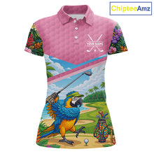 Load image into Gallery viewer, Tropical Funny Parrot Polo Golf Shirts For Women Custom Parrot Golf Team Attire For Golfers NYN3059
