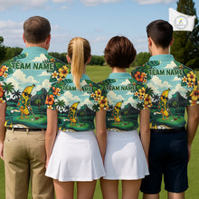 Load image into Gallery viewer, Men's golf team wearing banana golfer tropical golf polo shirts
