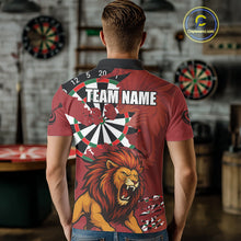 Load image into Gallery viewer, Lion Scratched Dartboard Men's Darts Shirt Polo Jersey Custom Name For Players NYN0739