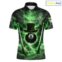 Load image into Gallery viewer, St Patrick's Day Green Smokes Ball 8 Billiards Pool Sticks Shirt For Men Custom Billiard Balls Attire NYN2692