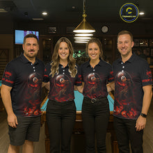 Load image into Gallery viewer, Fire Flame Dinosaur &amp; Pool 8 Ball Women Billiard Team Shirt Custom Billiard Polo &amp; 1/4-Zip Attire NYN2498