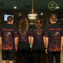 Load image into Gallery viewer, Fire Flame Dinosaur &amp; Pool 8 Ball Women Billiard Team Shirt Custom Billiard Polo &amp; 1/4-Zip Attire NYN2498