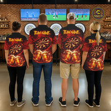 Load image into Gallery viewer, Red|Funny Bull &amp; Beer Thunder Lightning Dart Polo Shirts For Men Custom Name For Darters NYN2698