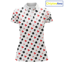 Load image into Gallery viewer, Custom Poker Golf Polo Shirt For Womens Personalized Name Funny Golf Team Attire Golfer Gift NYN2851