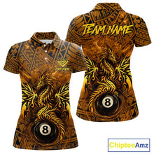 Load image into Gallery viewer, Black And Yellow Tribal Pattern Billiard Phoenix Jersey For Women Billiard 8 Ball Pool Team Shirts NYN2861