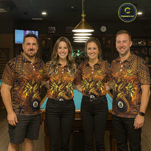 Load image into Gallery viewer, Black And Yellow Tribal Pattern Billiard Phoenix Jersey For Women Billiard 8 Ball Pool Team Shirts NYN2861