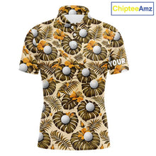 Load image into Gallery viewer, Personalized Tropical Yellow Monstera And Golfs Pattern Custom Golf Polo Shirt For Men Golf Team Clothes NYN2865
