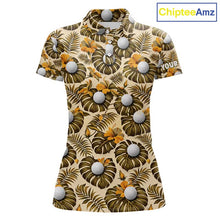Load image into Gallery viewer, Personalized Tropical Yellow Monstera And Golfs Pattern Custom Golf Polo Shirt For Women Golf Team Clothes NYN2865