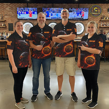 Load image into Gallery viewer, Eagle Couple Flame Dartboard &amp; Arrow Women Darts Quarter-Zip Shirt Custom Outfits Dart Team Jerseys NYN2508
