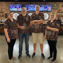 Load image into Gallery viewer, Funny Dartboard Cowhand Men Darts Polo Shirt Personalized Brown Grunge Dart Team Jerseys NYN2510