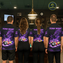 Load image into Gallery viewer, Purple Funny Dragon Thunder Ball Pool Billiard Team Shirt For Men Custom Billiards Ball Attire NYN2700