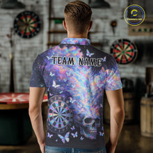 Load image into Gallery viewer, Custom Holographic Smokes Skull Dartboard Men Dart Polo Shirt Butterfly Dart Jerseys NYN2709