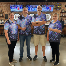 Load image into Gallery viewer, Custom Holographic Smokes Skull Dartboard Women Dart Polo Shirt Butterfly Dart Jerseys NYN2709