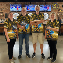 Load image into Gallery viewer, Lightning Yellow Neon Electric Funny Bee Men Dart Polo Shirt Custom Team Name For Darters NYN2710