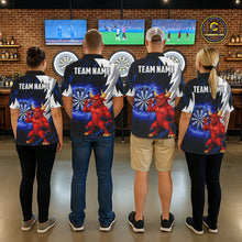 Load image into Gallery viewer, Personalized Blue Dartboard Flame Dart Polo &amp; Quarter Zip Shirt Funny Bull Darts Attire For Women NYN2870