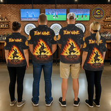 Load image into Gallery viewer, Crazy Rabbit Dartboard Fire Flame Darts Shirt For Men Custom Name &amp; Team Grunge Dart Outfits Jerseys NYN3080