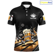 Load image into Gallery viewer, Personalized Beer Runner Funny Bowling Team Shirts For Men Bowling Polo &amp; 1/4-Zip Jersey NYN2724