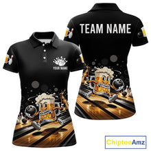 Load image into Gallery viewer, Personalized Beer Runner Funny Bowling Team Shirts For Women Bowling Polo &amp; 1/4-Zip Jersey NYN2724