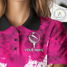 Load image into Gallery viewer, Yellow - Pink Grunge Womens Golf Polo Shirt Custom Flamingo Summer Tropical Golf Team Clothing NYN3263