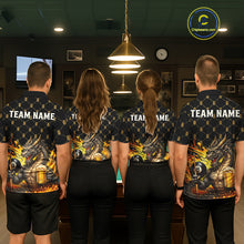 Load image into Gallery viewer, Men women billiard team wearing Beer Funny Dragon custom billiards uniforms, personalized pool jerseys