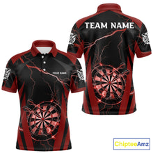 Load image into Gallery viewer, Custom Thunder Lightning Darts Polo &amp; 1/4 Zip Shirt For Men Red Darts Thunder Team Jerseys NYN2889