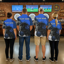 Load image into Gallery viewer, Blue Grunge Dragon Dartboard Custom Women Darts Quarter-Zip League Shirts Dragon Dart Jerseys NYN2240