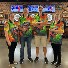 Load image into Gallery viewer, Colorful Dinosaur Funny Darts Shirt For Women Custom Splatter Paint Dart Outfits Jerseys NYN3116