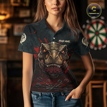Load image into Gallery viewer, Red Splatter Grunge Dinosaur Darts Shirt For Women Custom Skeleton Horror Team Dart Jerseys NYN3118