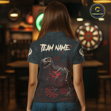 Load image into Gallery viewer, Red Splatter Grunge Dinosaur Darts Shirt For Women Custom Skeleton Horror Team Dart Jerseys NYN3118