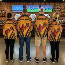 Load image into Gallery viewer, Custom Yellow Claws Pattern Darts Women Polo 14-Zip Shirt, Funny Parrot Darts Team Attire NYN3120
