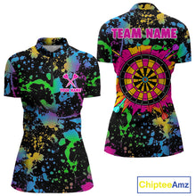Load image into Gallery viewer, Custom Colorful Dartboard Funny Dart 1/4-Zip Shirts For Women, Dart Team Jerseys NYN0792